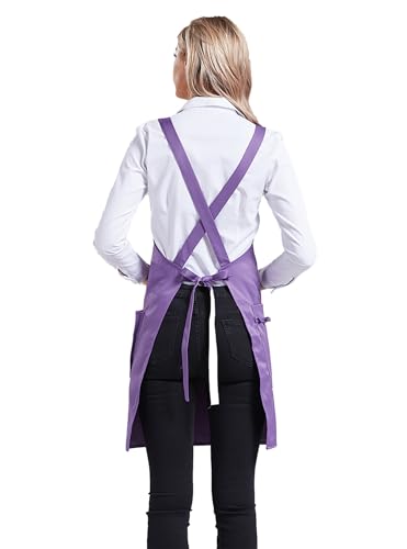 Nanxson Apron with Pockets Cross Back Apron for Hair Stylist Gardening - color: Purple