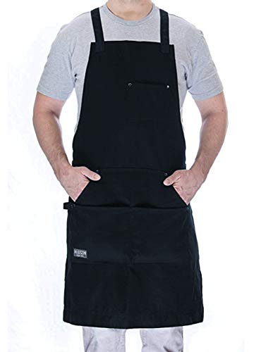 Hudson Durable Goods - Professional Grade Chef Apron for Kitchen, BBQ & Grill - color: Navy