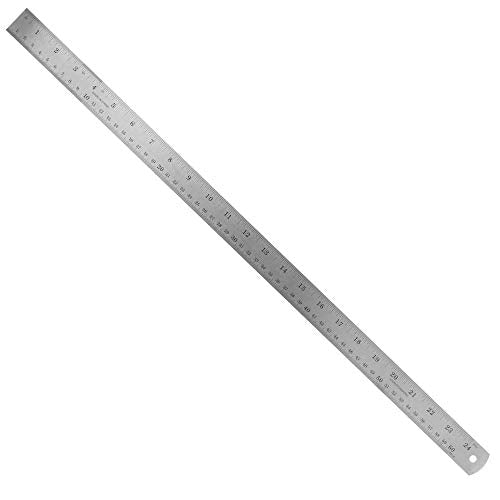 Pacific Arc Stainless Steel Ruler Inch and Metric, with 32nd and 64th Graduations, 24 Inches - style: 24 In