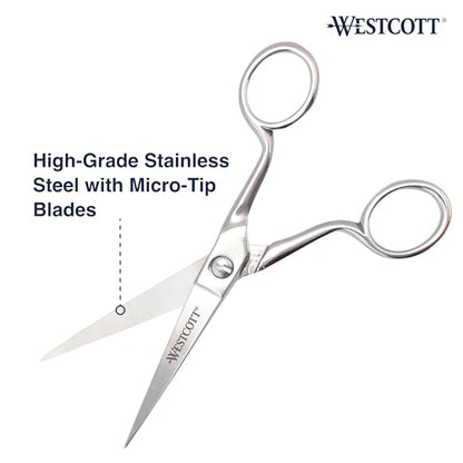 Westcott 6in Forged Paper and Fabric Scissors, Precision Scissors for Sewing and Crafts, Art, Office - size: 6-Inch Straight