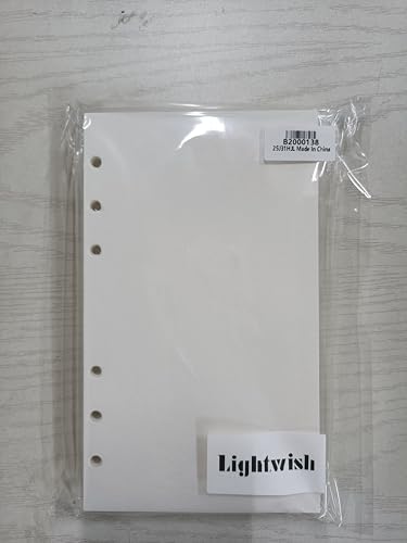 Lightwish Watercolor Paper Bulk Refillable, 100% Cotton Hot Press 300gsm/140lb, 2 Pack, Total 40 Sheets Hole-Punched Replaceable Paper for Artists, Adults, Students,6.69 * 3.94 Inches