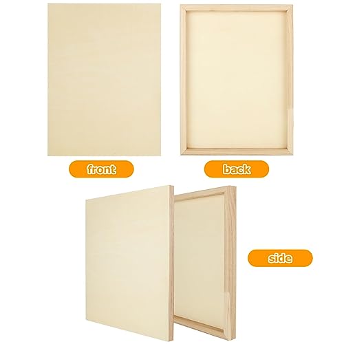 6 Pack Unfinished Wood Canvas Panels for Painting 12 x 16 Inch Craft Wood Board, 3/4’’ Deep Cradle Boards for Painting, Pouring, Arts, Crafts, Paints and More