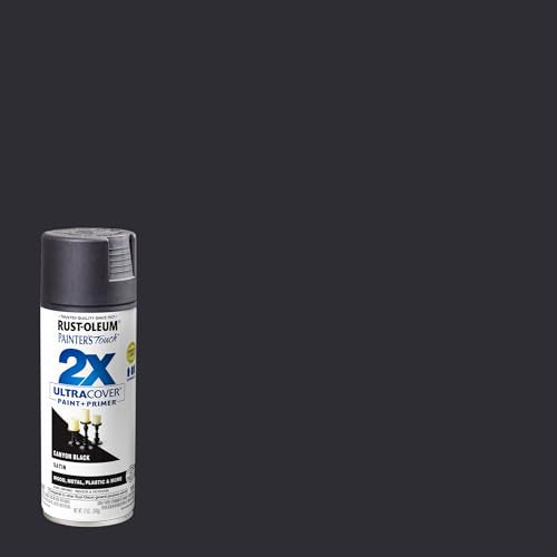 Rust-Oleum Painter's Touch 2X Ultra Cover Spray Paint, Satin Canyon Black - color: Satin Canyon Black, size: 12 Ounce (Pack of 1)