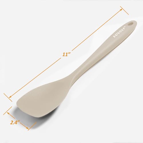 Upgrade Silicone Spatula Spoon Set,VOVOLY Heat Resistant Rubber Spoonula, Seamless Non-Stick Flexible Scrapers for Baking Mixing Tool,3 Pack, Kahki - color: Khaki