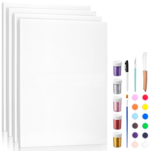 Affrolling 26 Pcs Foam Board Craft Set, DIY Modeling Materials Include White 16x12x0.79 Inch Foam Sheets and Cutting Tools Set 1 Inch Thick Polystyrene Rectangles Xps for Beginner
