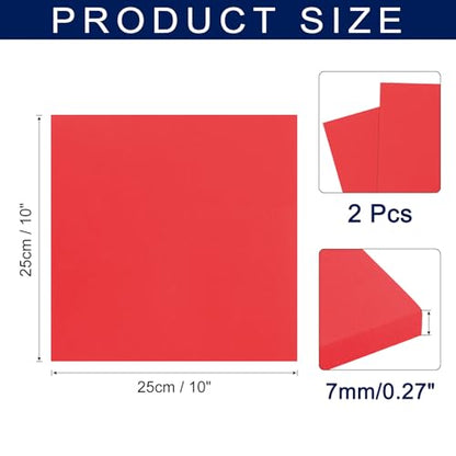 MECCANIXITY Foam Sheets Crafts 10x10 Inch 7mm EVA Craft Foam Paper Foam Sheets for Crafts Projects DIY Cosplay Modeling, Dark Red, 2 Sheets - color: Dark Red, size: 7mm