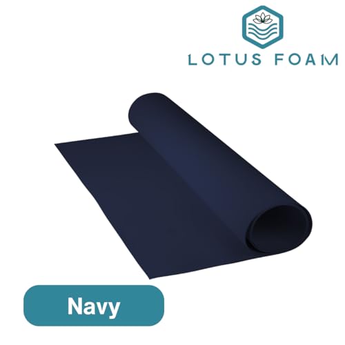 LotusFoam EVA Foam Sheet 3mm – 44"x 85" Craft Foam for Cosplay, Costumes & DIY, High Density 130 kg/m3, Heat Shapeable, Paintable, 35 Colors (Navy) - Navy - color: Navy