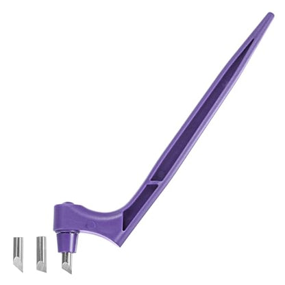 uxcell Craft Cutting Tools, 360 Degree Rotating Blades Stainless Steel Cutter with 15 30 45 Degree Blade for DIY Crafts Stencils Scrapbooks, Purple - color: Purple