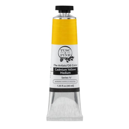 Tusc & Pine Artist Oil Paint - Cadmium Yellow Medium, 40 ml, Non-Yellowing, Rich & Creamy Consistency, Maximum Pigment Load, Small Batch Milled Oil Paints Made in the USA - color: Cadmium Yellow Medium, size: 1.35 Fl Oz (Pack of 1)