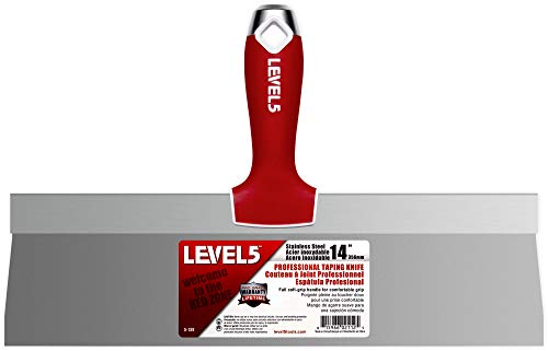 14" Soft-Grip Stainless Steel Taping Knife - LEVEL5 | Pro-Grade | Metal Hammer End | 5-138 - size: 14"