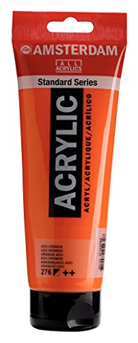 Amsterdam Standard Series Acrylic Tube 250 ml Azo orange 276 (17122760) - color: Azo Orange, size: 8.45 Fl Oz (Pack of 1)