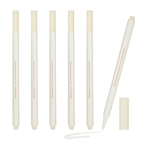 PATIKIL Metallic Marker Pens, 6Pcs Permanent Markers Medium Tip Quick Dry Paint Pen on Plastic Wood Stone Glass Canvas DIY Crafts Art Supplies for Drawing Writing Marking, White - color: White