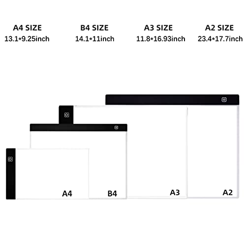 LIRUNQIU A3 Diamond Painting LED Light Pad Kit | Includes storage case, pens, stand, pad board. Ideal for adults, full drill diamond art. Complete 5D tool set. - size: A3