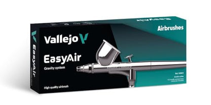 Vallejo - Airbrush EasyAir, Profesional Dual-Action Gravity-Feed System with 0.3mm Nozzles and 0.3 fl.oz. Cup Included, Ultra-Light Alloy Construction, Perfect for Model Building and Miniatures