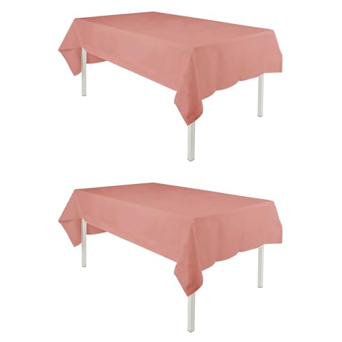 TWINPRET Rectangle Tablecloth 60 x 102 Inch, Pink Waterproof Washable Polyester Table Cloth - Stain & Oil Resistant Rectangular Table Cover for Banquet & Party (Fits 6 Foot Tables) [2 Pack] - color: Pink, size: 2 Pack 60*102 In