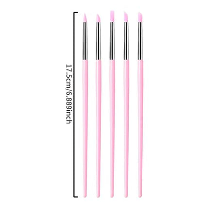 5Pcs Silicone Sculpting Tools for Polymer Clay, Nail Art & Craft DIY | Silicone Shaping Brushes for Clay Modeling, Ceramic, Fondant, Nail Art Design, Detailing and DIY Projects - color: Pink