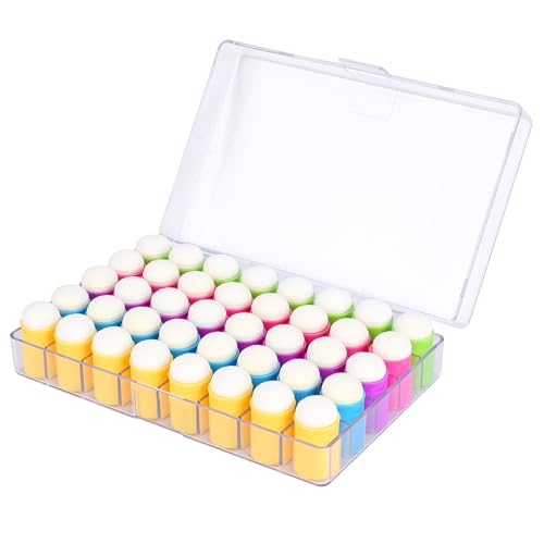 40 Pieces Sponges Daubers with Storage Case - Finger Sponge Daubers with Soft Sponge Head - Perfect for Painting, Drawing, Stenciling, Card Making and More - color: Mulir