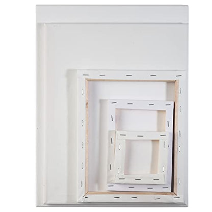 iDIY Stretched Canvas Board Multi Pack (Set of 14) - Sizes 4 x 4-12 x 16, 5/8" Variety Pack - Classic White Blank, Pre Primed for Oils or Acrylics, 100% Cotton, Acid Free - Professional Grade - size: Multi (set of 14)