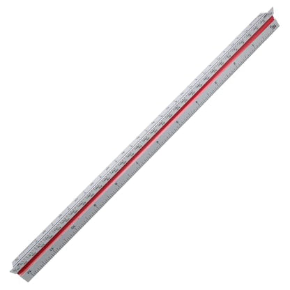 12-Inch Imperial Triangular Scale Ruler, Color-Coded - color: Color-coded
