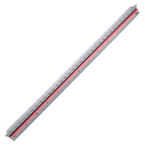 12-Inch Imperial Triangular Scale Ruler, Color-Coded - color: Color-coded