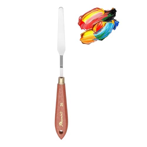 MECCANIXITY Pack of 1 Palette Knife No.20, 8.6" Long Palette Knives with Stainless Steel Flexible Spatula Pallet Knife and Wood Handle for Scraping, Mixing, Oil Acrylic Painting Canvas - style: No.20