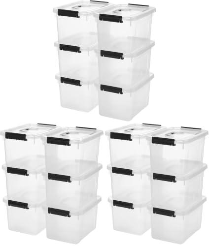 6 Quart Clear Storage Latch Box/Bins, 18-Pack Plastic Container with Latches and Lid - color: Clear, size: 6 QT (Pack of 3)