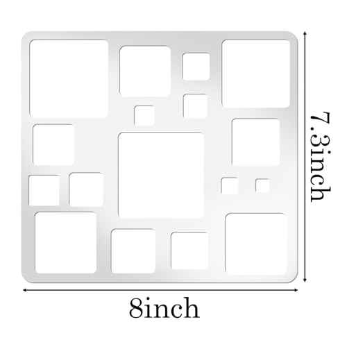 Metal Square Circle Stencils, Round Tracers Drawing Template for Artists, Lapidary, Cabochons, Geometric Ruler, Jewelry (Shape2)