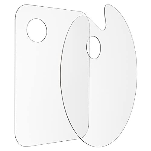 Tamaki 2 Pack Acrylic Paint Palette with Thumb Hole, 11.8 x 7.9 Inch - size: 11.8 x 7.9 inch