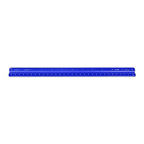 Alumicolor Aluminum Combination Solid Drafting Scale, 12IN, Blue - color: Blue, size: 12 Inch, style: Combination