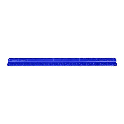 Alumicolor Aluminum Combination Solid Drafting Scale, 12IN, Blue - color: Blue, size: 12 Inch, style: Combination