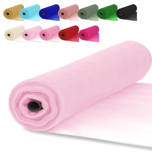 Soft Pink Tulle Fabric Roll 54 Inch x 10 Yards Tulle Ribbon - color: Soft Pink, size: 54 Inch X 10 Yards