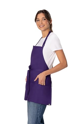 Chef Works Unisex Three Pocket Apron - color: Purple