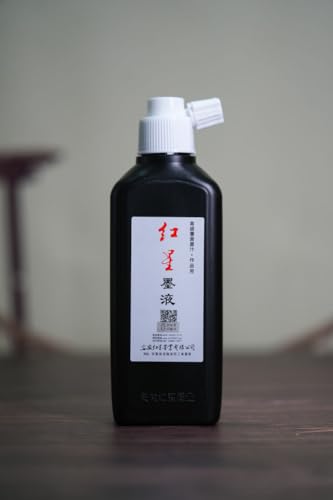 Easyou Redstar Liquid Ink for Professioanl Traditional Calligraphy and Brush Painting Chinese Ink Liquid (Black&1pcs*180ML) - color: Black&1pcs*180ml
