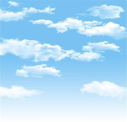 7x7ft Blue Sky and White Clouds Backdrop for Photography Vinyl Material | Clear Sky Photo Background Banner Airplane Theme Baby Newborn Birthday Cake Table Party Decorations Kid Portrait Studio Props - size: 7x7ft