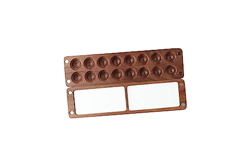 Leadigol Wooden Mini Travel Paint Palette, Watercolor Painting Box, Painting Paint Saver Mixing Tray, Wooden Colour Mixing Palette Box, Artist Travel Sketch Painting Box