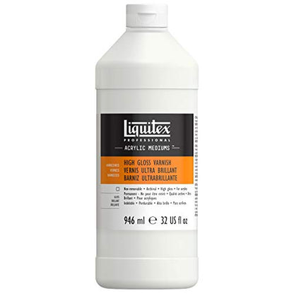Liquitex Professional High Gloss Varnish, 946ml (32-oz) | 100% Acrylic Polymer Varnish High Gloss Sheen, Protects & Resists Dirt Retention, Increases Brightness, Resists Discoloration - color: High Gloss, style: 32-oz