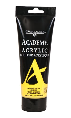 Grumbacher Academy Acrylic Paint, Gloss, 200ml/6.8 oz. Plastic Tube, Cadmium Yellow Light Hue (C033P200) - color: Cadmium Yellow Light Hue, size: 6.8 Ounce (Pack of 1)
