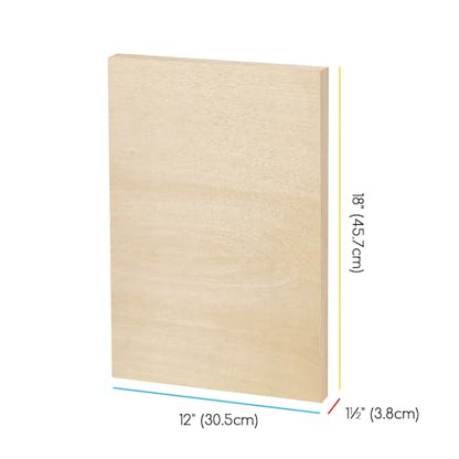 MEEDEN Unfinished Wood Canvas Board:12x18 Canvas Panel Pack of 2 | 1-1/2" Deep Wooden Panel Board, Blank Cradled Wood Art Board for Painting - Rectangle - size: 12"x18"- 2 Pack
