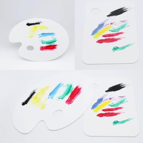 4Pcs Acrylic Paint Palette,Paint Pallet,Art Palette,for DIY Art or Oil Watercolor Painting Palette - style: White
