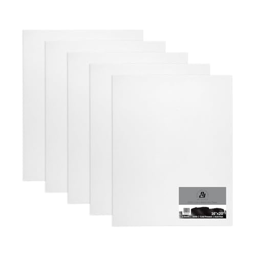 New York Central Watercolor Paper - 16x20-5 Packs of 5-25 Sheets Total - 300 lb. Cold Press - 100% Cotton, Acid-Free, Archival Quality, Bright White Watercolor Paper Pad for Wet & Dry Media - size: 16x20"
