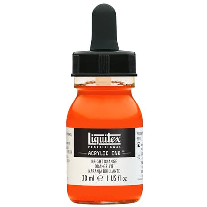 Liquitex Professional Acrylic Ink, 1-oz (30ml) Jar, Bright Orange - color: Bright Orange, style: 1-oz Jar