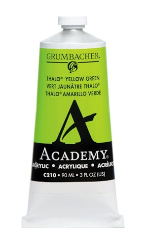 Grumbacher Academy Acrylic Paint, Gloss, 90ml/3 oz Metal Tube, Thalo Yellow Green - color: Thalo Yellow Green, size: 3 Fl Oz (Pack of 1)