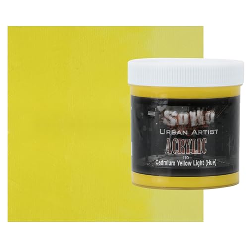 Soho Urban Artist Heavy Body Acrylic Paint - 500 ml Jar - Cadmium Yellow Light Hue - Thick, Rich Color, Excellent Coverage, Professional Quality - Artists Acrylic Paint - color: Cadmium Yellow Light Hue, size: 16.91 Fl Oz (Pack of 1)