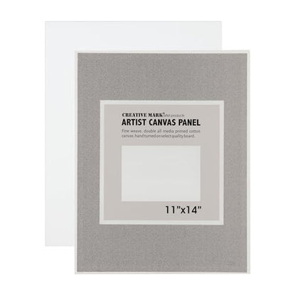 Creative Mark Cotton Canvas Panels 11x14" - 12 Pack - Professional Quality Fine Weave Acrylic Primed Artist Canvas Boards for Painting, Acrylics, Studios, & More - size: 11x14" - 12 Pack