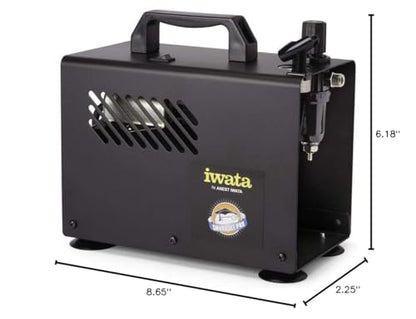 Iwata-Medea Studio Series Smart Jet Pro Single Piston Air Compressor | Oil-Less Piston, Auto Shut-Off, Includes Polyurethane Air Hose