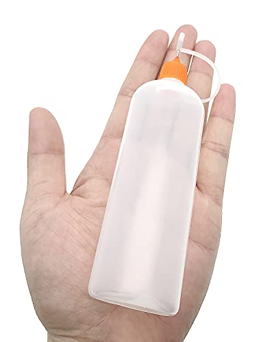 12 Pcs 4 Ounce Precision Tip Applicator Bottles, Multicolor Lids