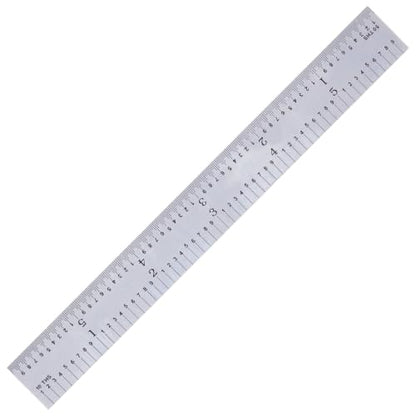 24" Metal Ruler, Rigid, 3R Graduation, Premium Measuring Tool | MADE IN USA, Fully Hardened Steel, Satin Chrome Finish, Etched, Scratch Resistant, Glare-Free, 32nds/64ths & 10ths/50ths - color: Carbon Steel-Rigid, size: 24"