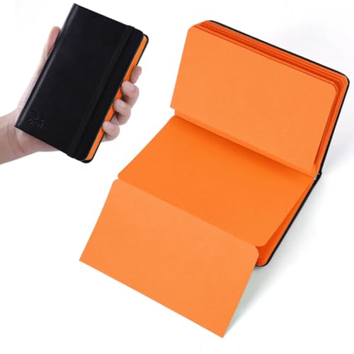 Small Premium Orange Art Sketchbook,5.7 x 3.54 inches Mixed Media Notebook,34 Sheets 120 GSM Acid-Free Folding Drawing Papers, Hardcover Pocket Journal Sketchbook for All Artists - color: 120gsm-folding paper orange