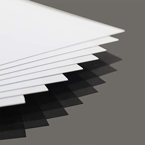 ABS0905 8pcs 0.5mm Thickness 200mm x 250mm White Sheets 9.84'' x 7.87'' x 0.02'' ABS Styrene Sheets for Model Train Layout New (0.5mm) - size: 0.5mm