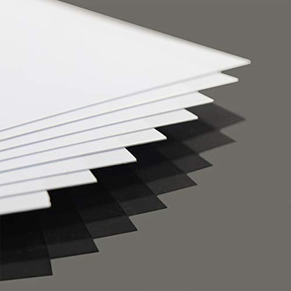 ABS0905 8pcs 0.5mm Thickness 200mm x 250mm White Sheets 9.84'' x 7.87'' x 0.02'' ABS Styrene Sheets for Model Train Layout New (0.5mm) - size: 0.5mm